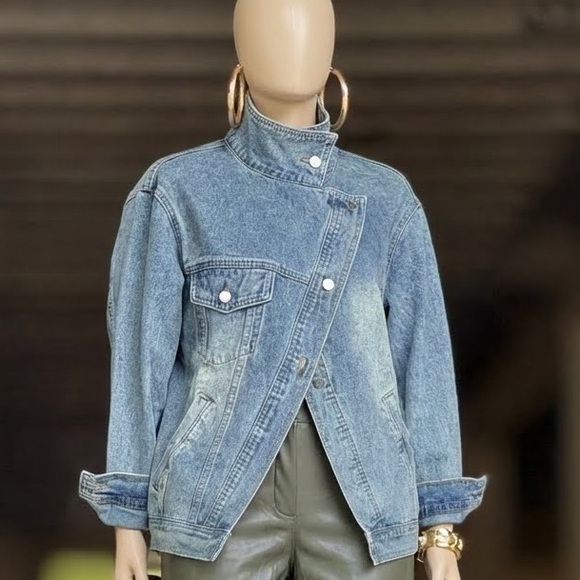 Oversized Vintage Blue Denim Jacket - Picture 6 of 7